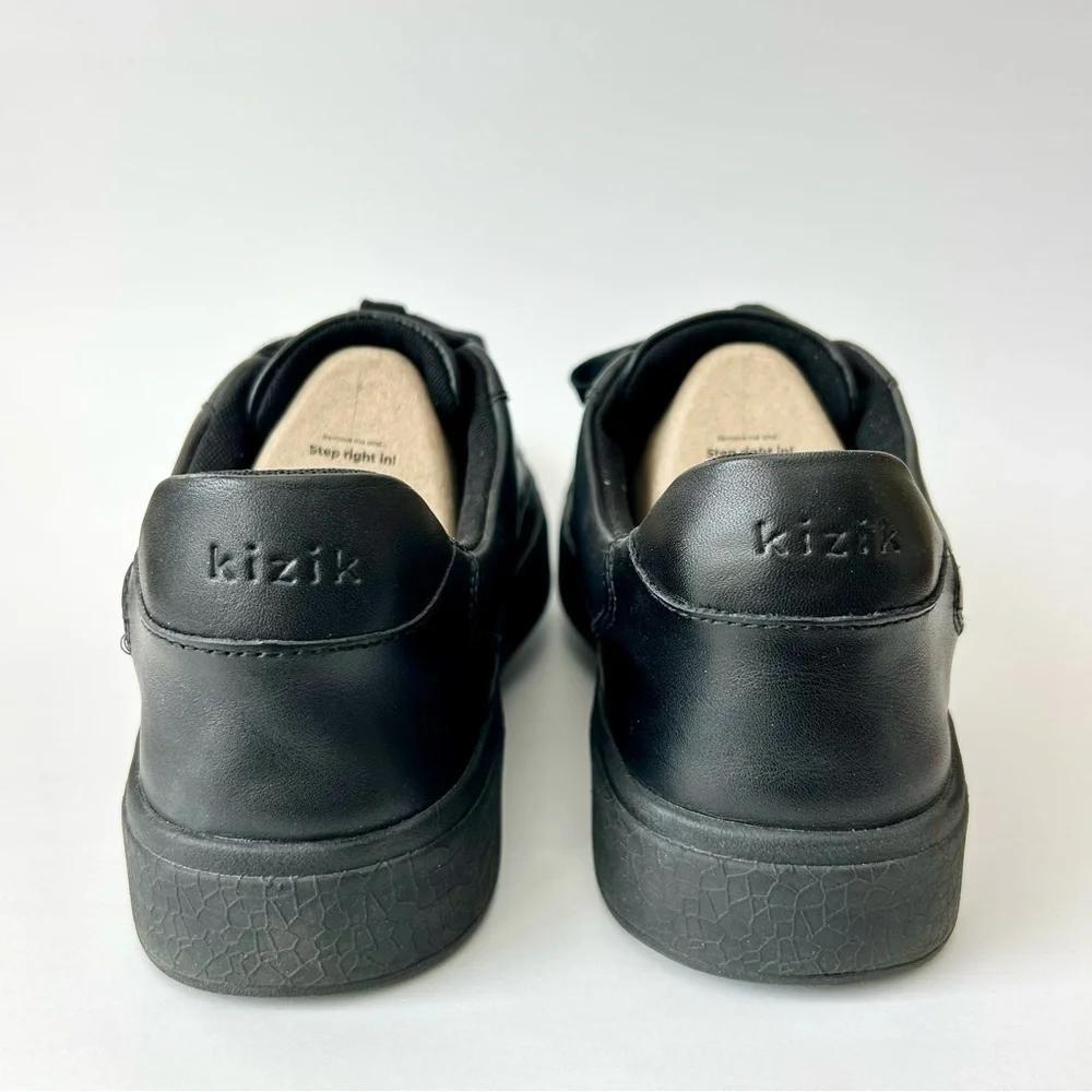 Kizik Vegas Black Leather Slip-On Lace-Up Sneakers Men's Size 11